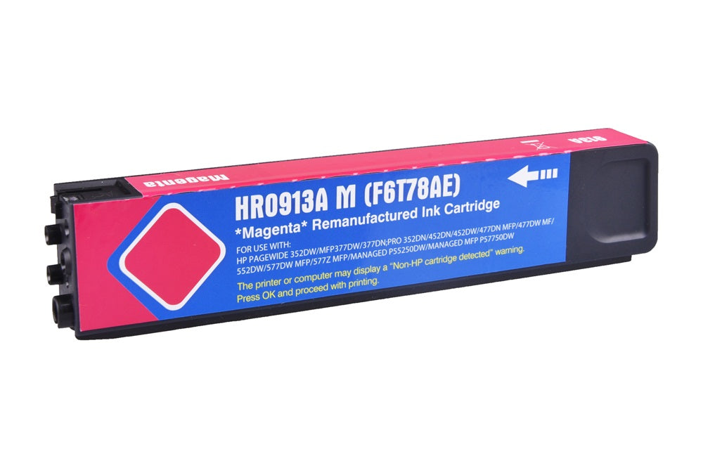 Reman HP PageWide Pro 352 Magenta Ink Ctg F6T78AE HP 913A