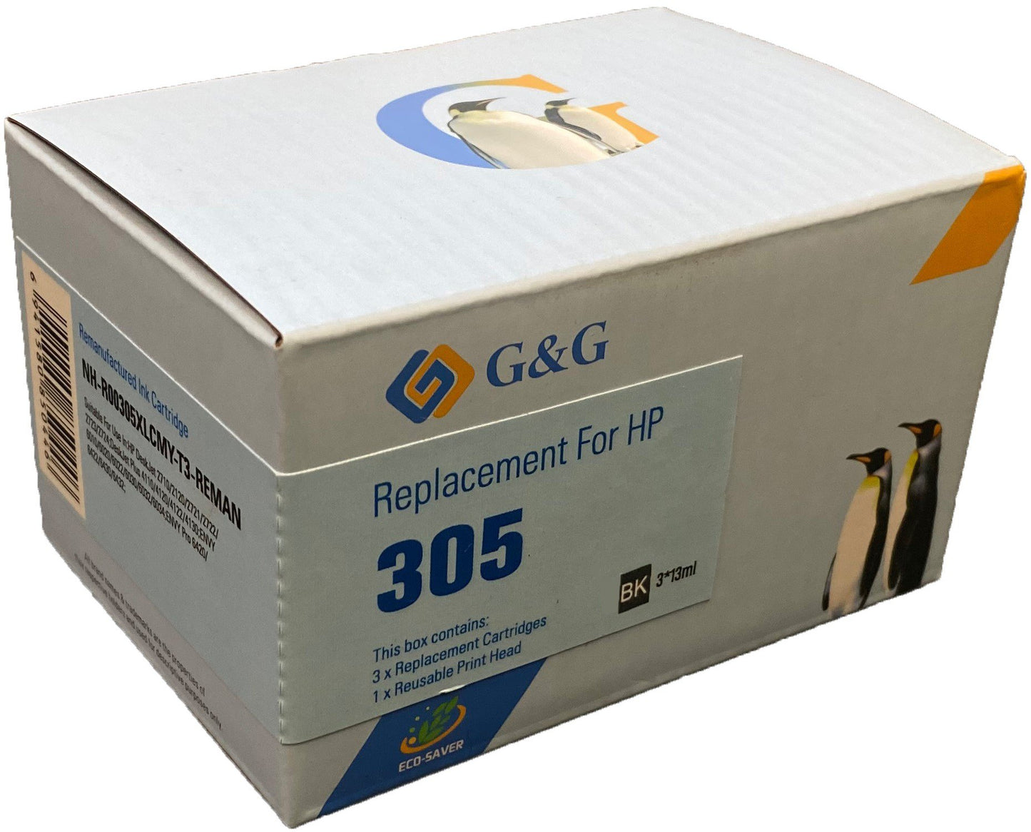 Reman HP G+G 3YM62AE Hi Cap Eco Saver Black Ink Ctg 305XL (1 Printhead + 3 Tanks) - Cannot use in "e" suffix printers WHILE STOCK LASTS