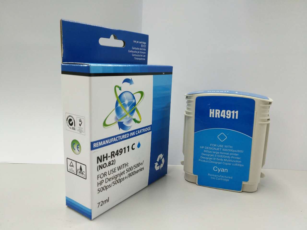 Comp HP Designjet 500 Cyan Ink C4911A Ctg No 82