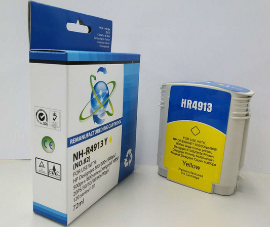 Comp HP Designjet 500 Yellow Ink C4913A Ctg No 82