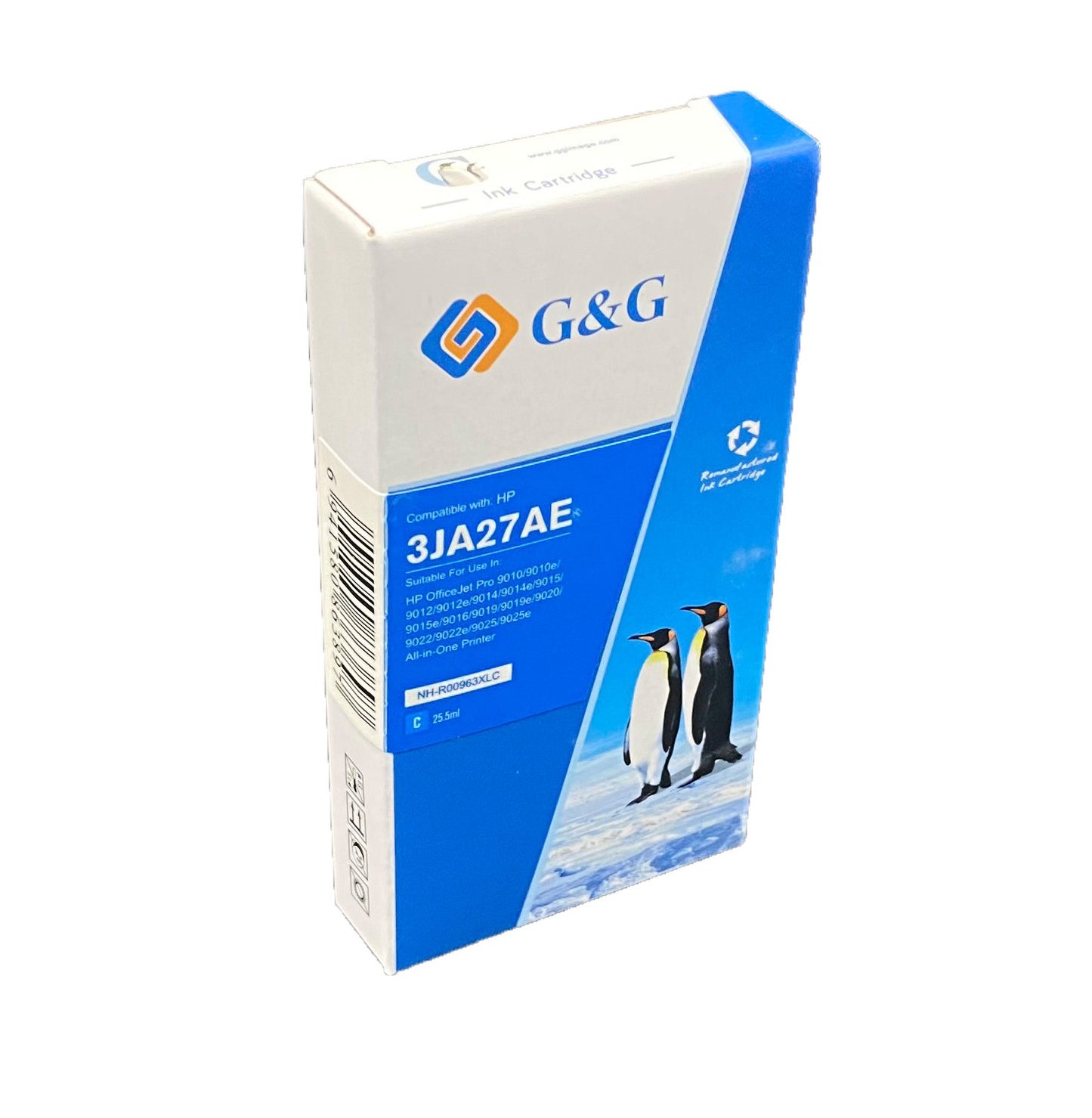 Reman HP G+G 3JA27AE 963XL Cyan Ink Ctg - Ink Level Shown