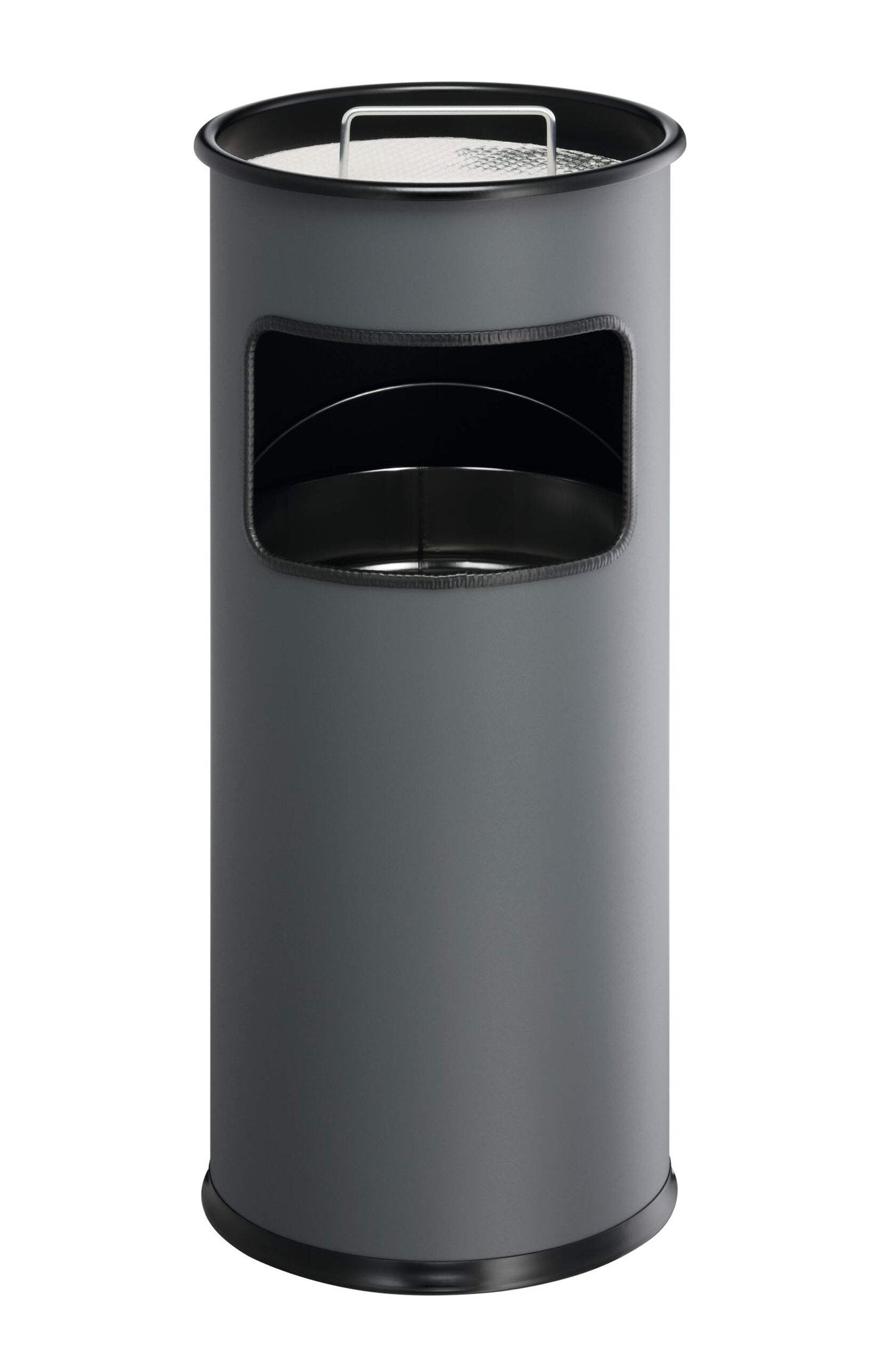 Durable Round Ashtray Bin 17L Charcoal