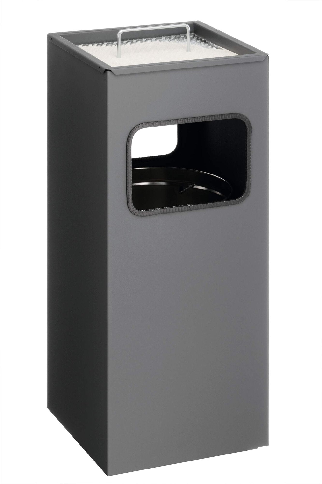 Durable Square Ashtray Bin 17L Charcoal