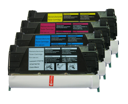 Remanufactured Lexmark C734 Yellow Toner C734A2YG