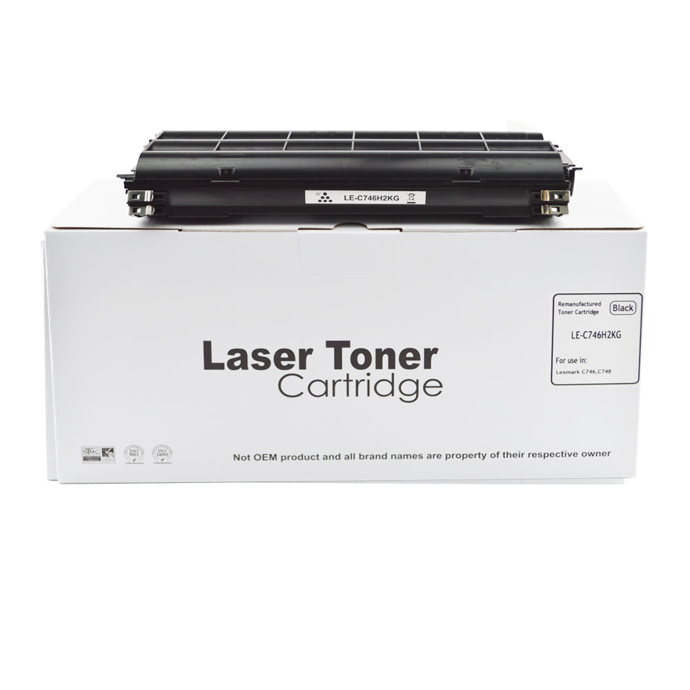 Remanufactured Lexmark C746 High Yld. Black Toner C746H2KG X746H1KG