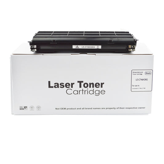 Remanufactured Lexmark C746 High Yld. Black Toner C746H2KG X746H1KG