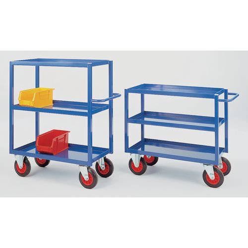 Slingsby Heavy Duty Steel Shelf Trolley With 2 Fixed and 2 Swivel Castors 350Kg Blue - 386379 DD