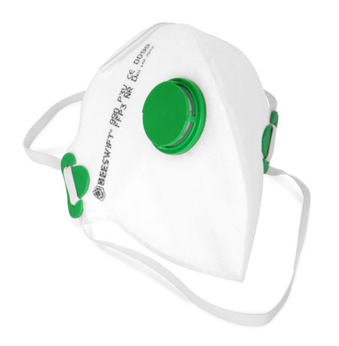 Beeswift Fold Flat P3 Mask with Valve (Pack 20) - 3FF3V