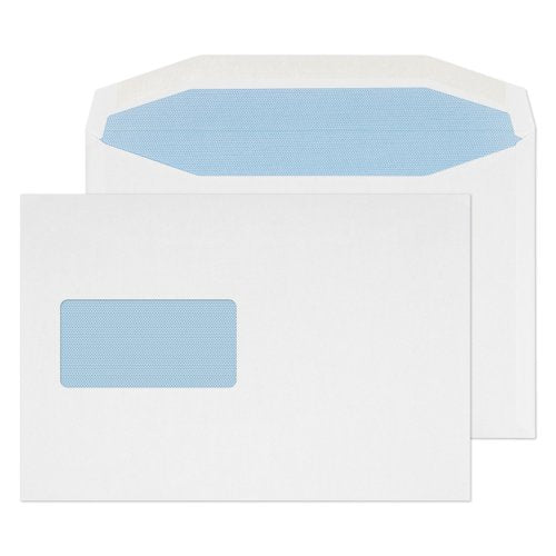 Blake Everyday Envelopes C5+ White Window Gummed Mailer 90gsm 162x235mm (Pack 500) - 4408