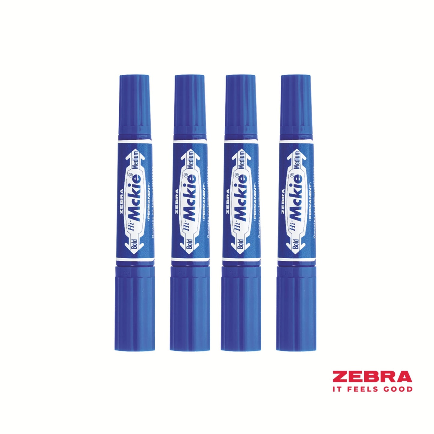 Zebra HI Mckie Bold Double Ended Blue Ink Permanent Marker Box 10