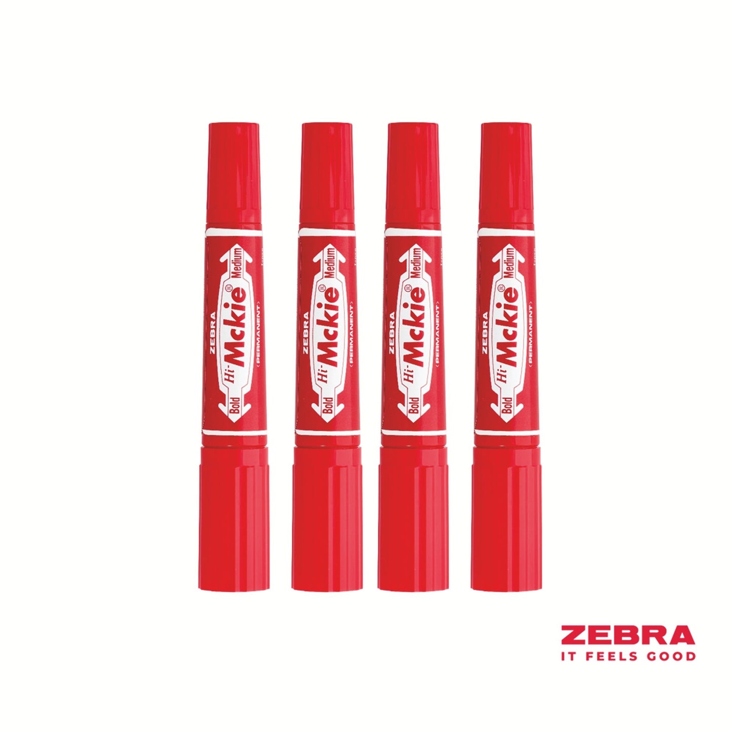 Zebra HI Mckie Bold Double Ended Red Ink Permanent Marker Box 10