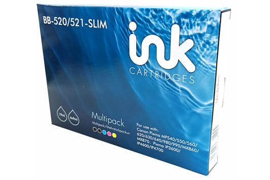 IJ Compatible Canon PGI-520 CLI-521 BKBKCMY Cartridge Multipack Slim
