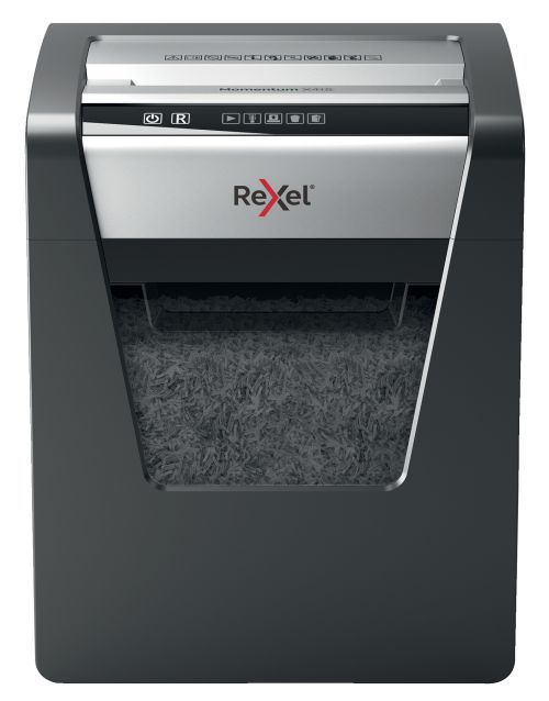 Rexel Momentum X415 Cross Cut Shredder 23 Litre 15 Sheet Black 2104576 DD