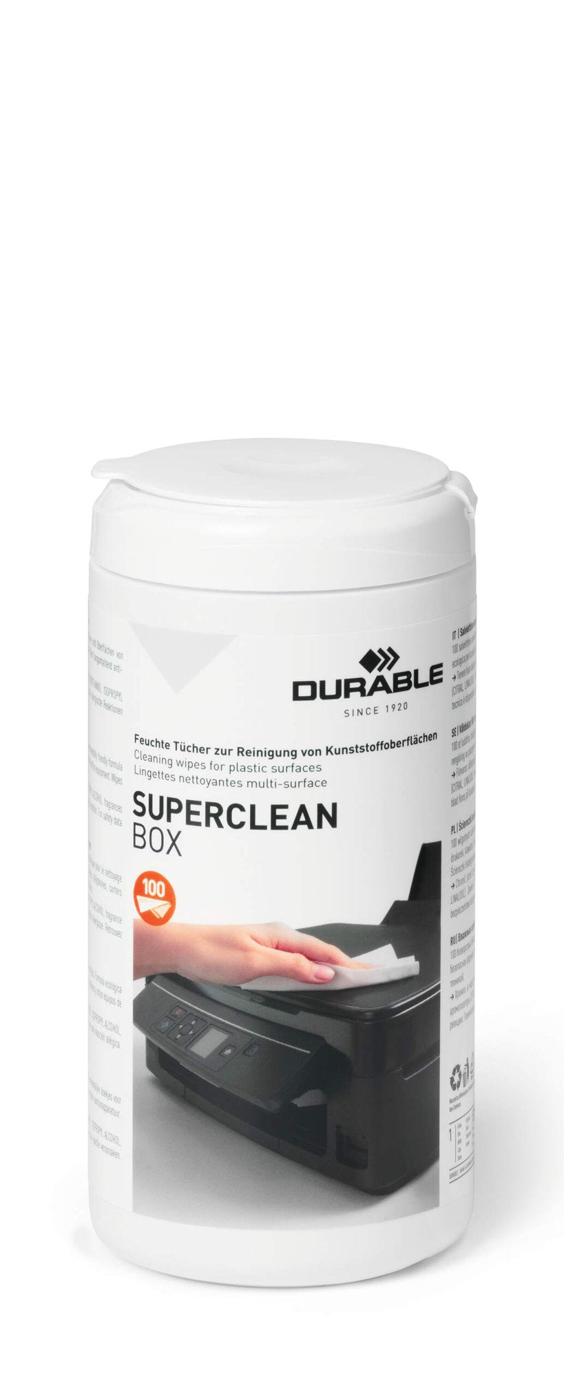 Durable SUPERCLEAN Tub 100 Wipes