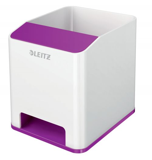 Leitz WOW Sound Pen Holder White/Purple 53631062