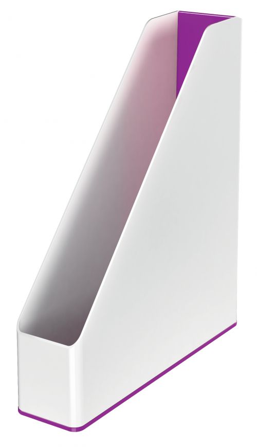 Leitz WOW Magazine File Dual Colour White/Purple 53621062
