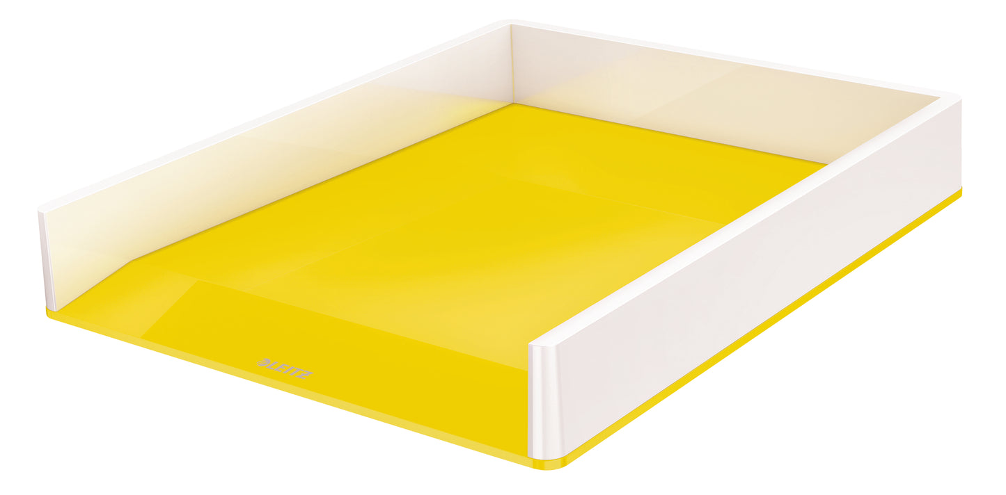 Leitz WOW Letter Tray Dual Colour White/Yellow 53611016