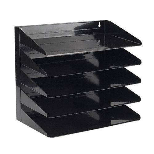 Avery 5-Tier Steel Letter Tray Rack A4/Foolscap Landscape Black - 605SBLK