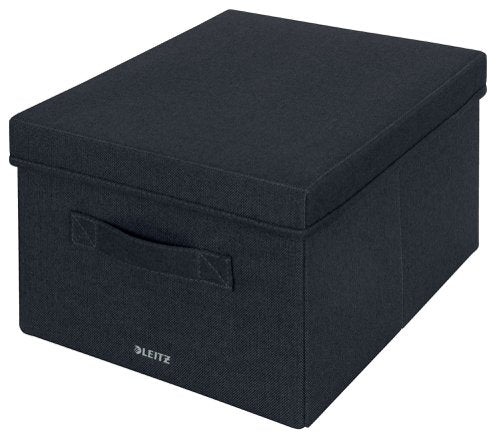 Leitz Fabric Storage Box with Lid Medium Grey (Pack 2) - 61440089