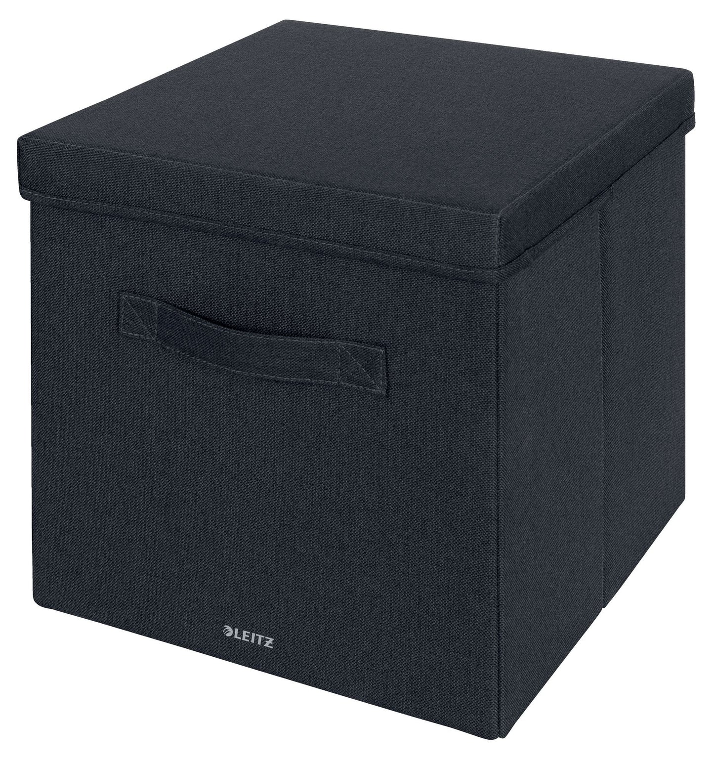 Leitz Fabric Storage Box with Lid Large Grey (Pack 2) - 61450089