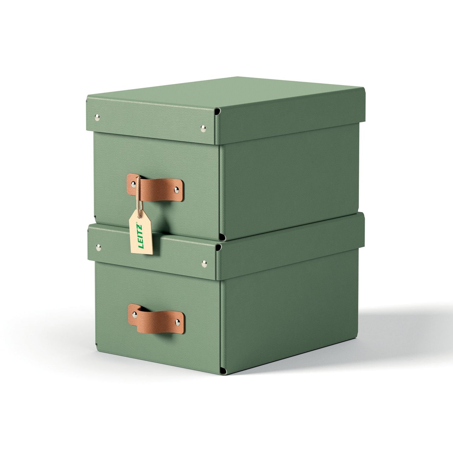 Leitz Puro Storage Box with Lid Small 7L Green 100% Recycled Card (Pack 2) - 61470050