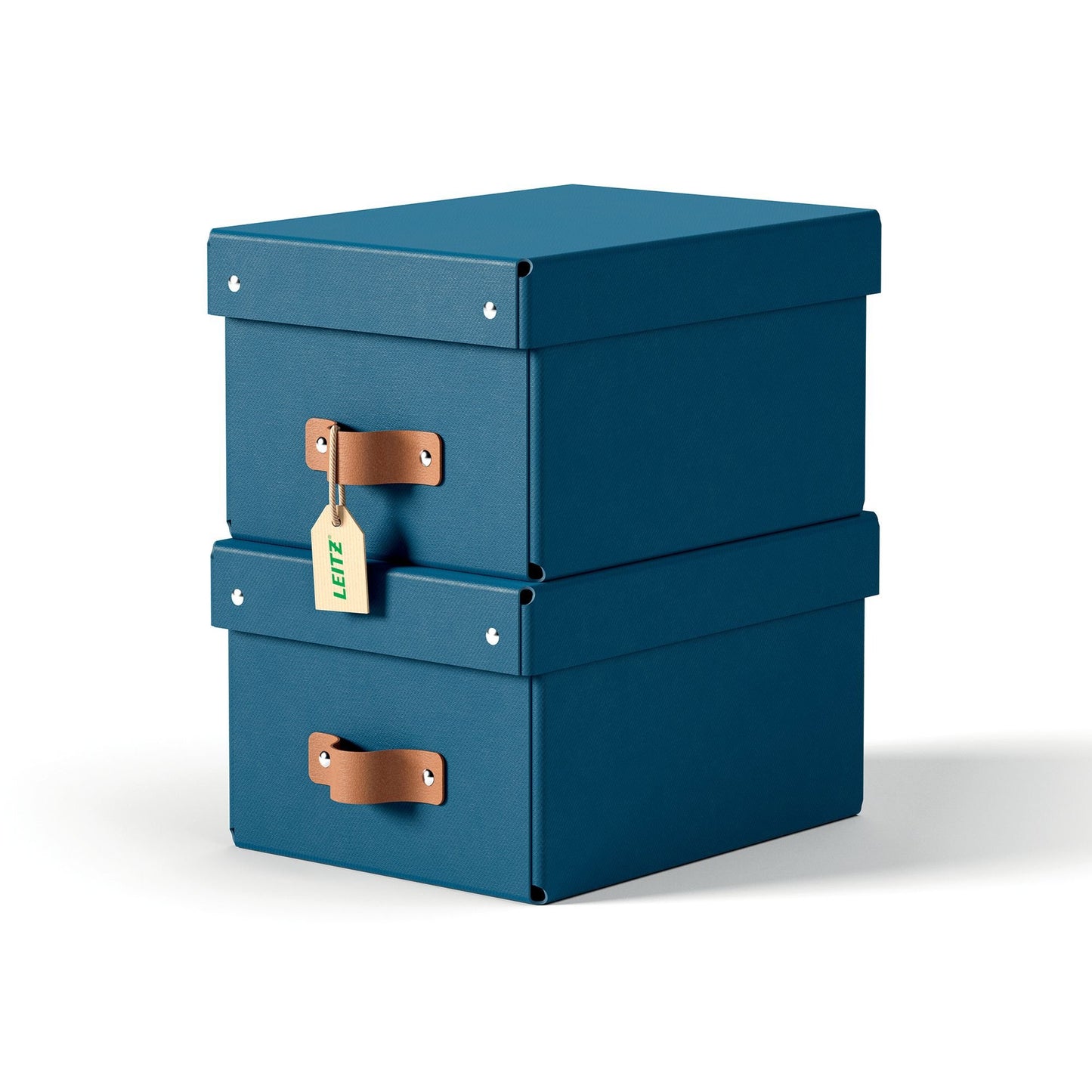 Leitz Puro Storage Box with Lid Small 7L Blue 100% Recycled Card (Pack 2) - 61470068
