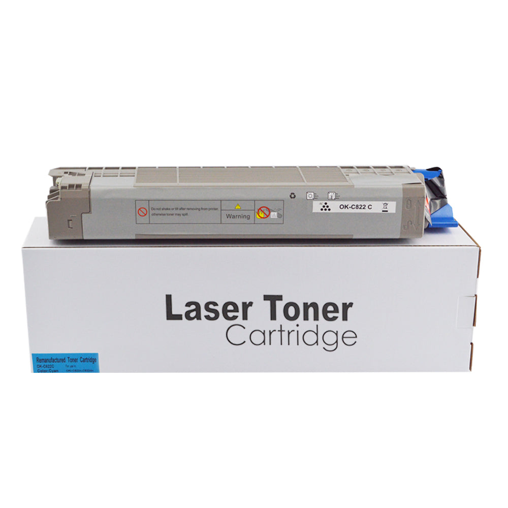Remanufactured OKI C822 Cyan Toner 44844615