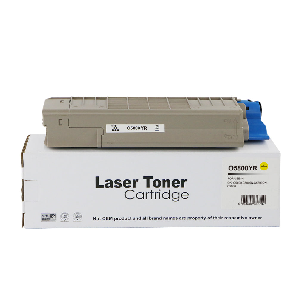 Remanufactured OKI C5800 Std Yellow Toner 43324421
