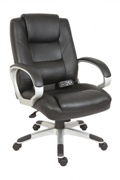 Lumbar Massage Faux Leather Executive Office Chair Black - 6905 DD