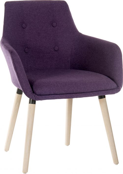 Contemporary 4 Legged Upholstered Reception Chair Plum (Pack 2) - 6929PLUM DD