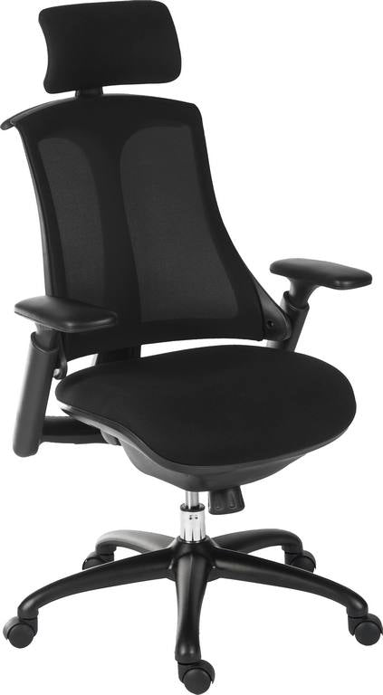 Rapport Mesh Back Executive Office Chair with Fabric Seat Black - 6964BLK DD