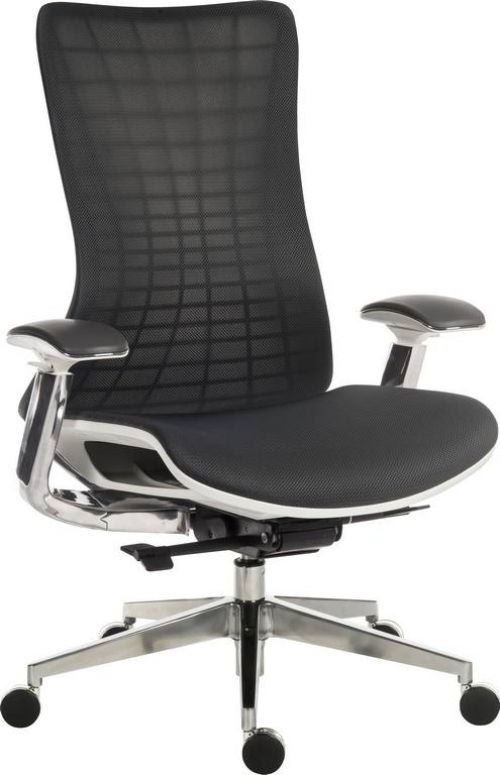 Quantum Mesh Back Executive Chair Chair Black with White Frame - 6966WHI DD