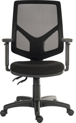 Teknik Office Vanguard Twin Lever Mesh Back Executive Task Operator Office Chair With Height Adjustable Arms Black - 6998/0280 DD