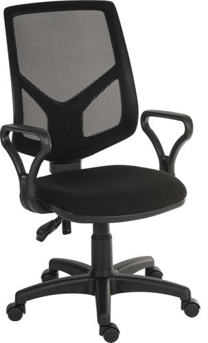Teknik Office Vanguard Twin Lever Mesh Back Executive Task Operator Office Chair With Loop Arms Black - 6998/0288 DD