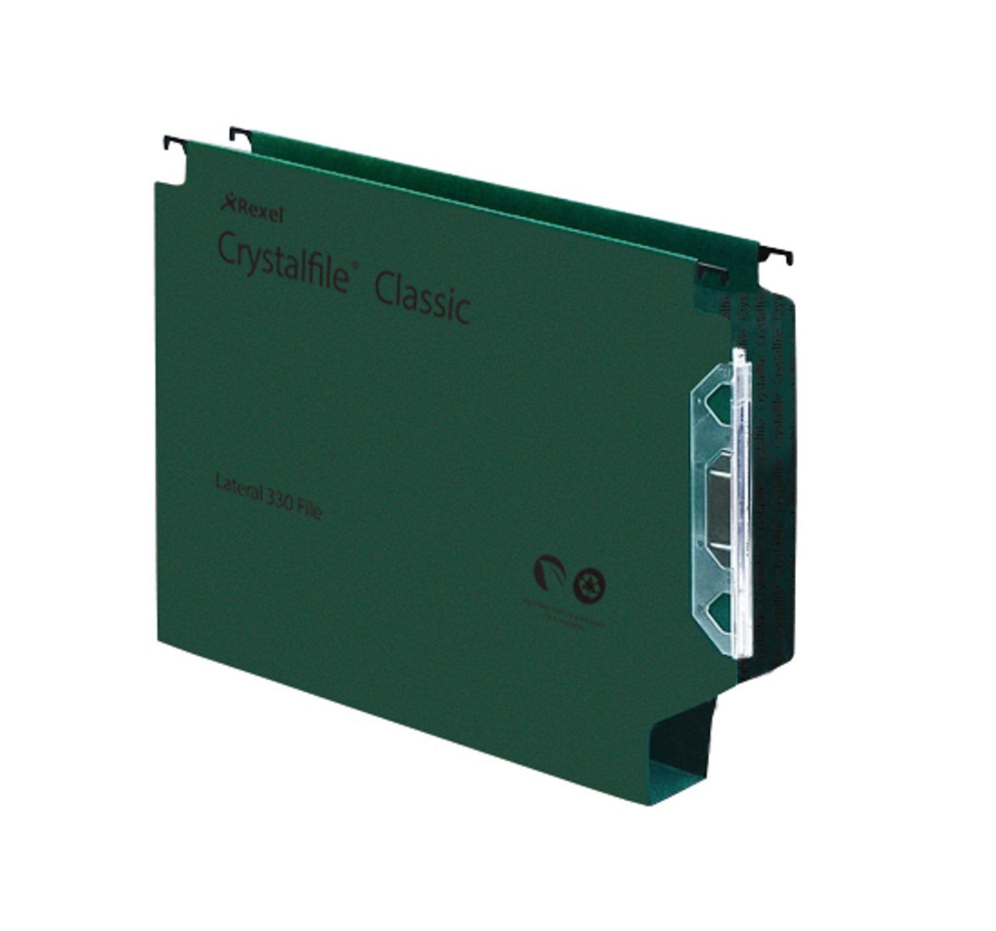 Rexel Crystalfile Classic 300 Foolscap Lateral Suspension File Manilla 50mm Green (Pack 25) 70672 DD