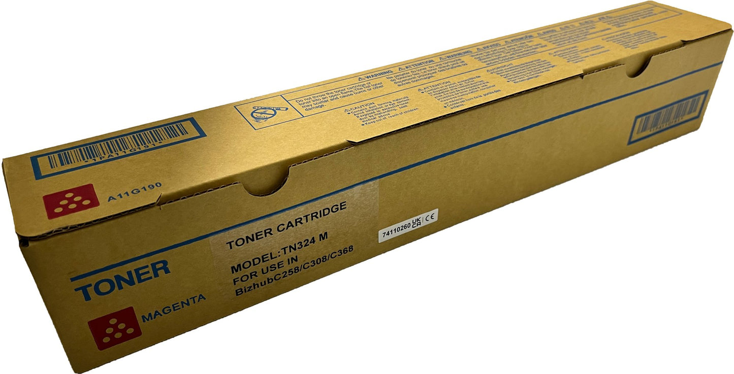 Compatible Konica Minolta Bizhub C258 Magenta Toner TN324M A8DA350