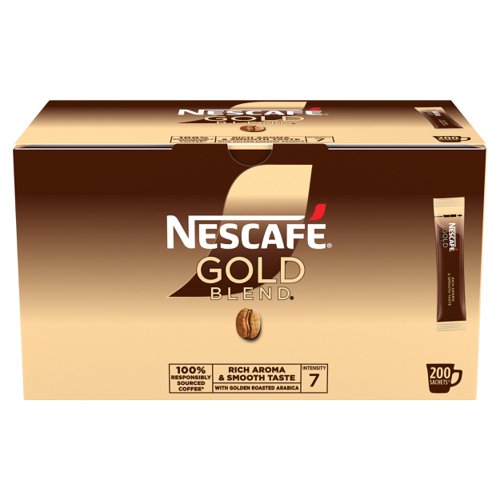 Nescafe Gold Blend One Cup Instant Coffee Sticks (Pack 200) - 12340523
