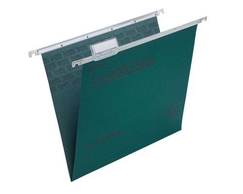 Rexel Crystalfile Classic A4 Suspension File Manilla 15mm V Base Green (Pack 50) 78045