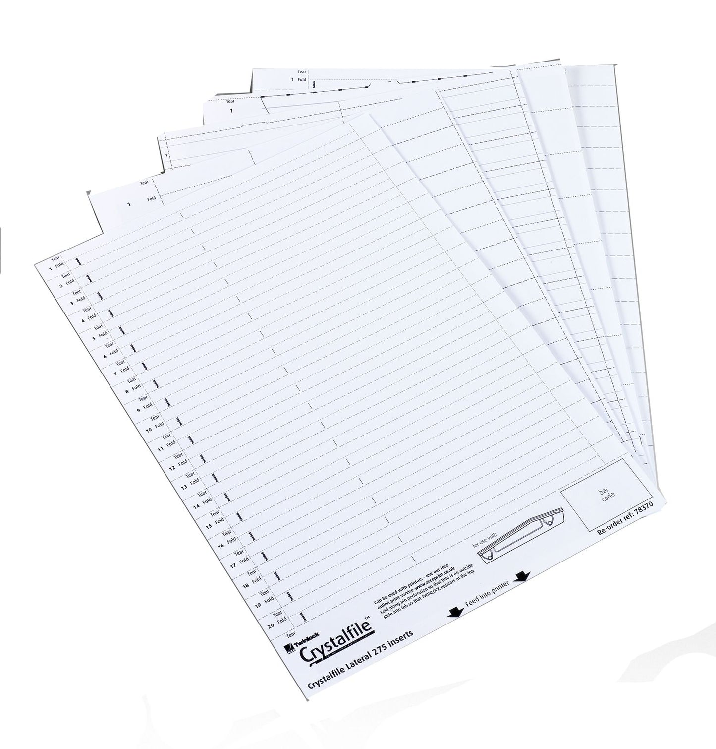 Rexel Crystalfile Suspension File Card Tab Inserts White (Pack 50) 78050