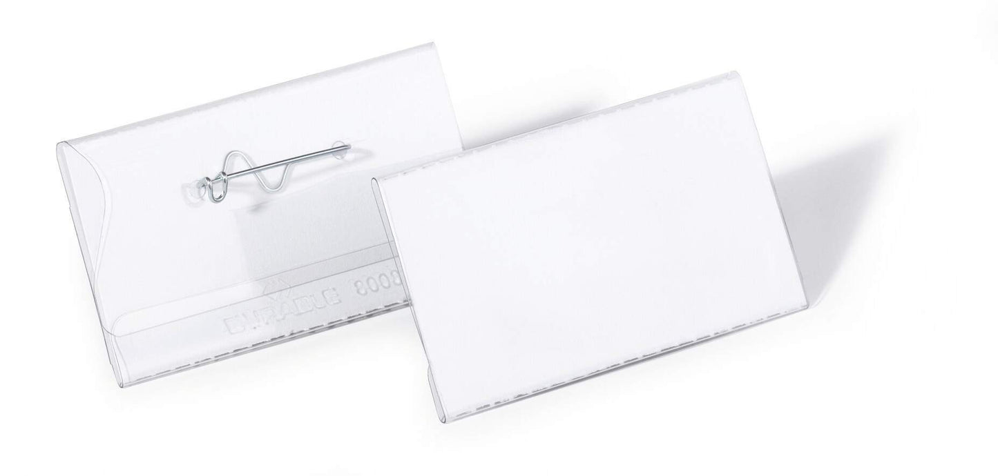 Durable Pin Name Badge 40x75mm (100)