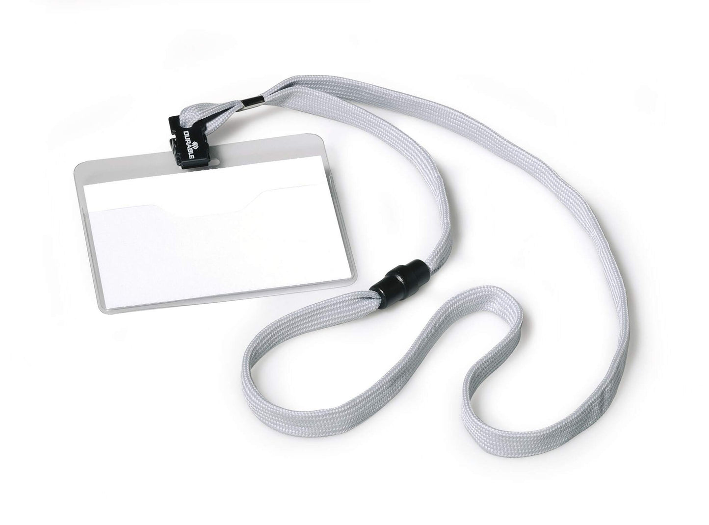 Durable Lanyard Name Badge 60x90mm Grey (10)