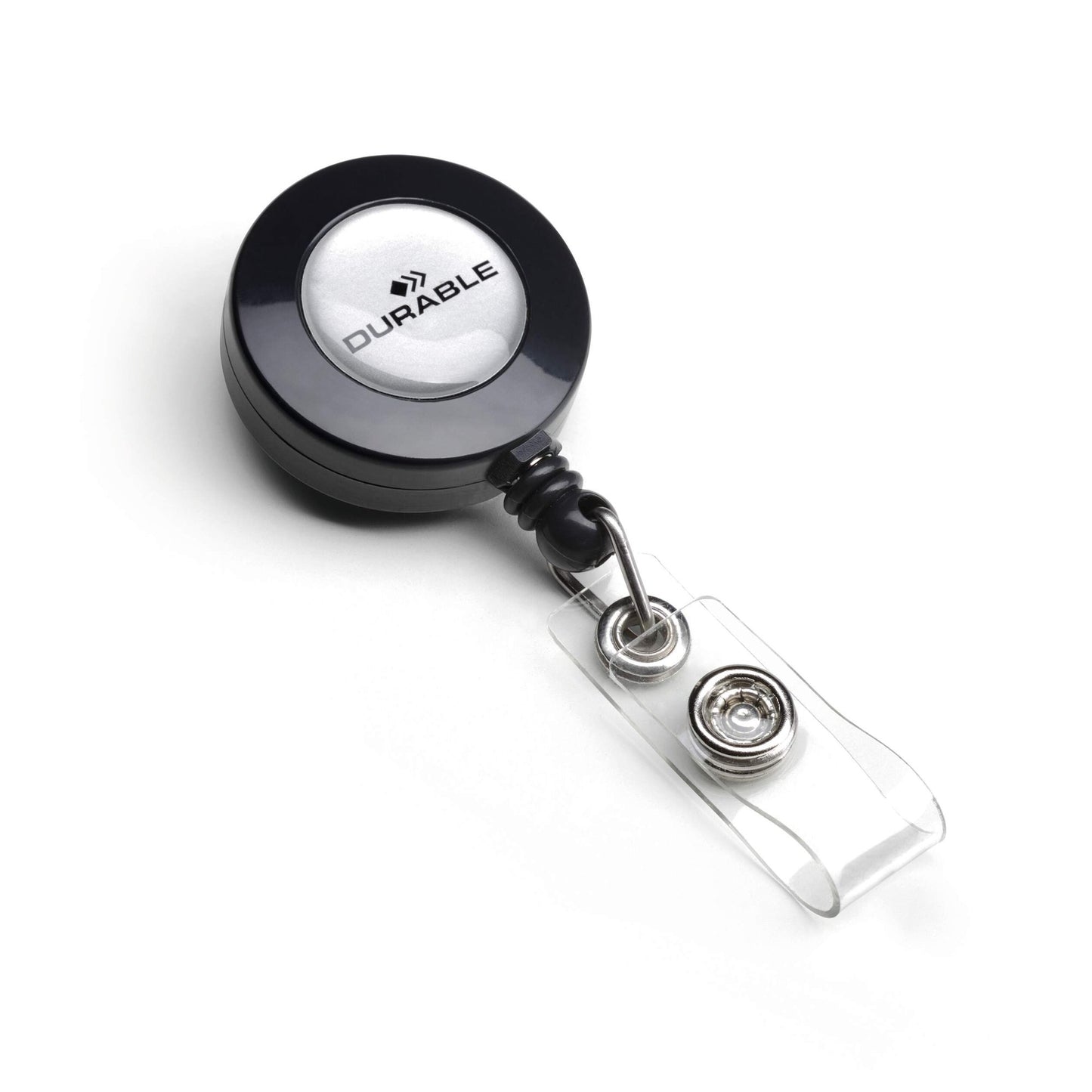 Durable Badge Reel Fastener Charcoal (10