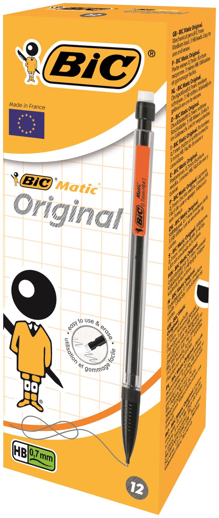 BIC Matic Classic Mechanical Pencil Assorted Colour Barrel Pack of 12
