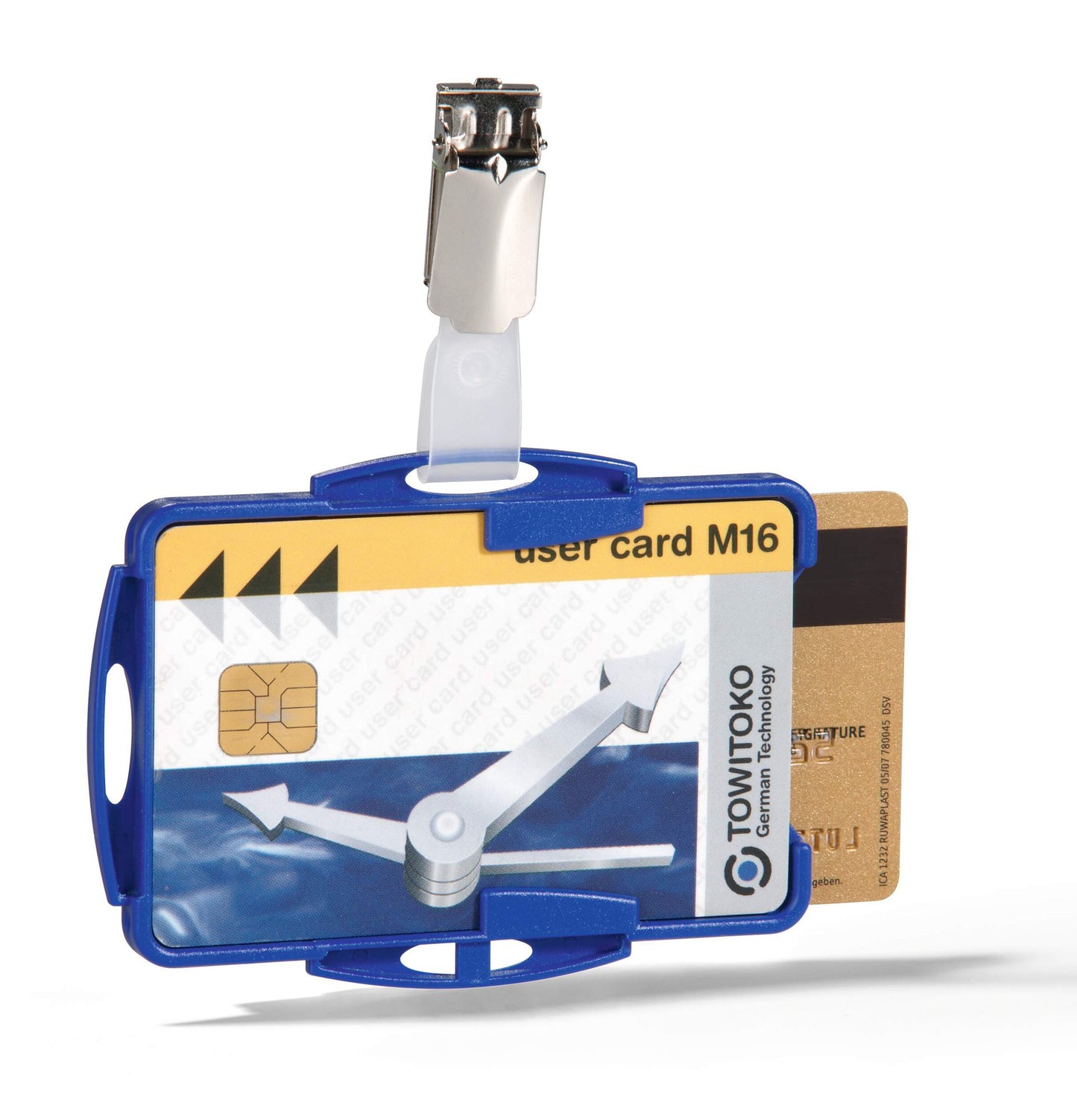 Durable Clip ID Card Holder Blue (25)