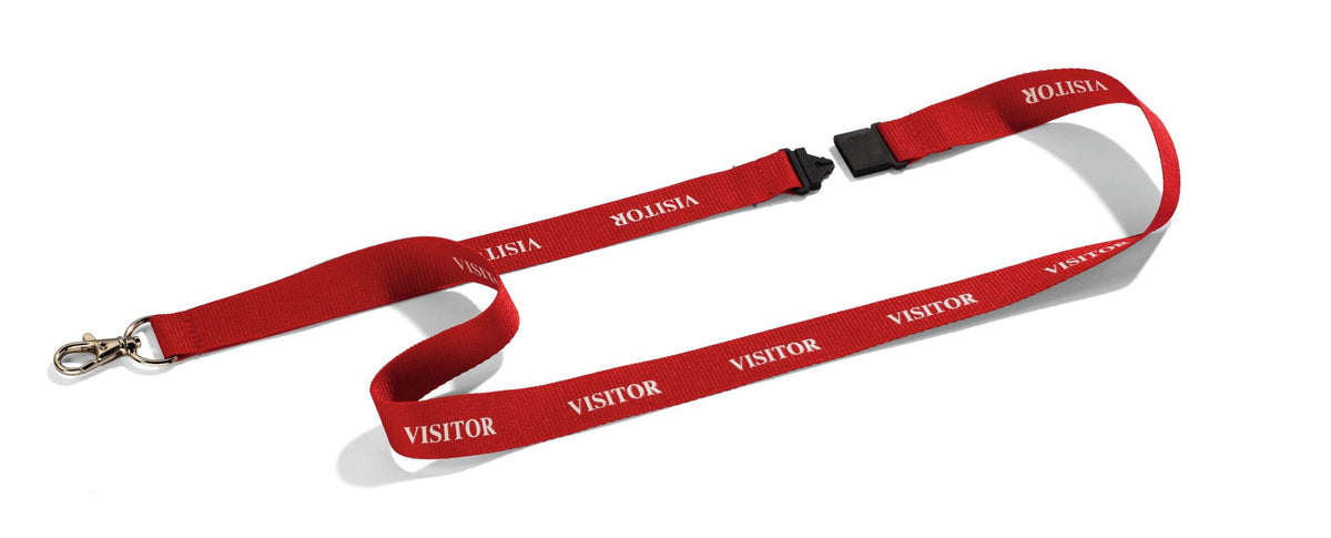 Durable îVisitorî Lanyard Red (10)
