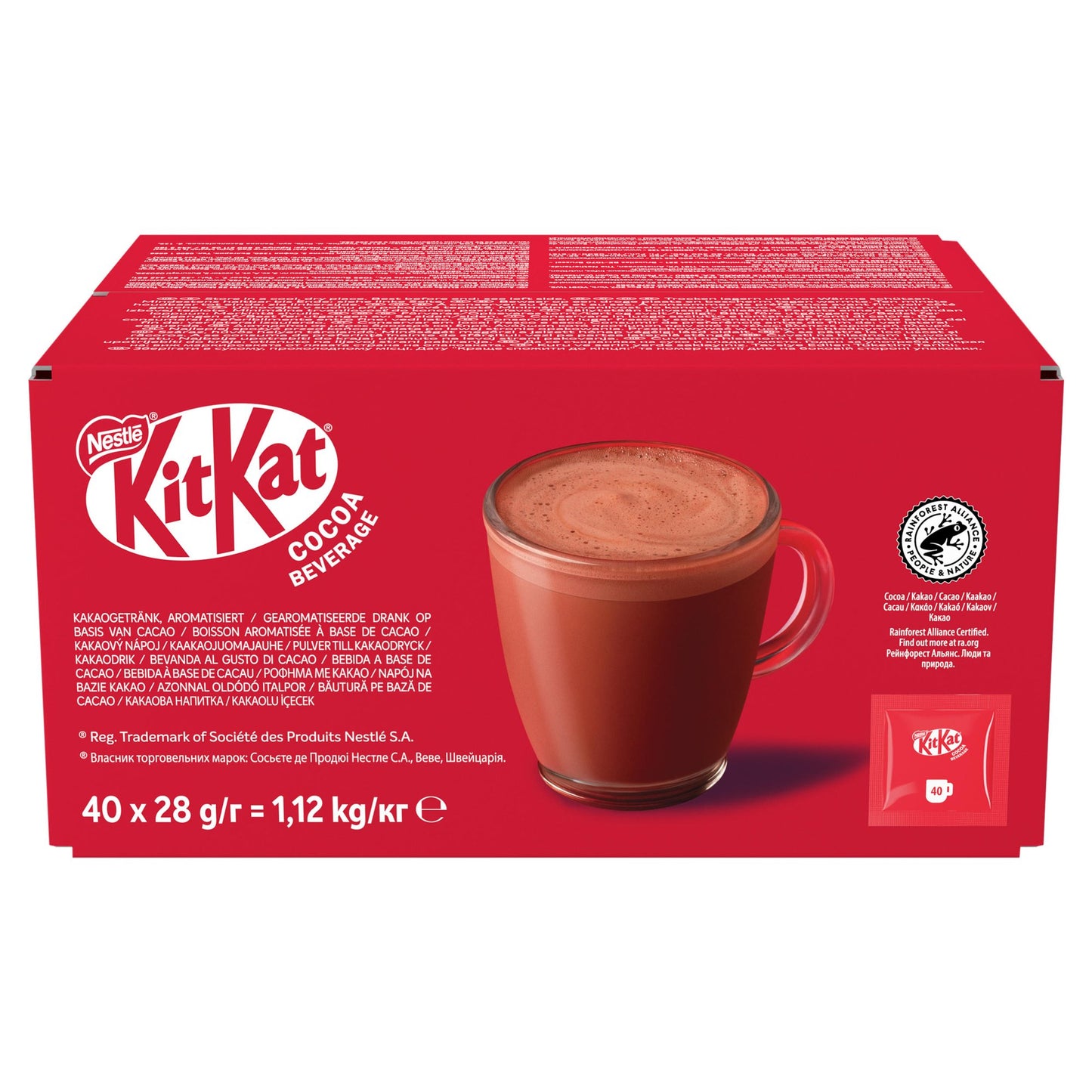 Nestle Kit Kat Hot Chocolate Cocoa Beverage 28g Sachets (Pack 40) - 12881908