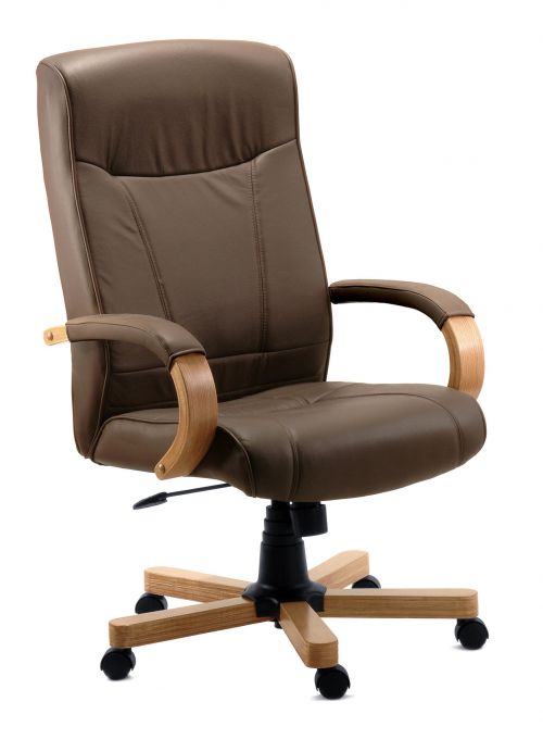 Richmond Bonded Leather Faced Executive Office Chair Brown - 8511HLWBN DD