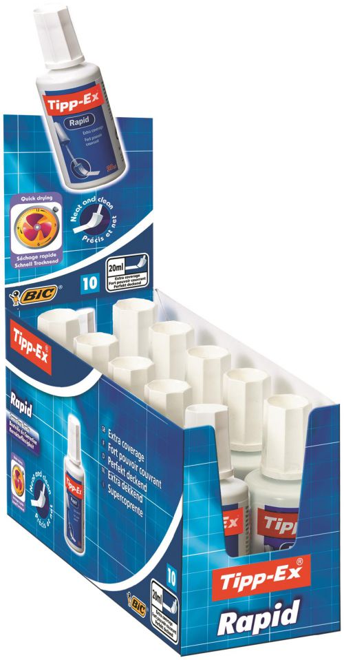 Tipp-Ex Rapid Correction Fluid Bottle 20ml White (Pack 10) - 8859926