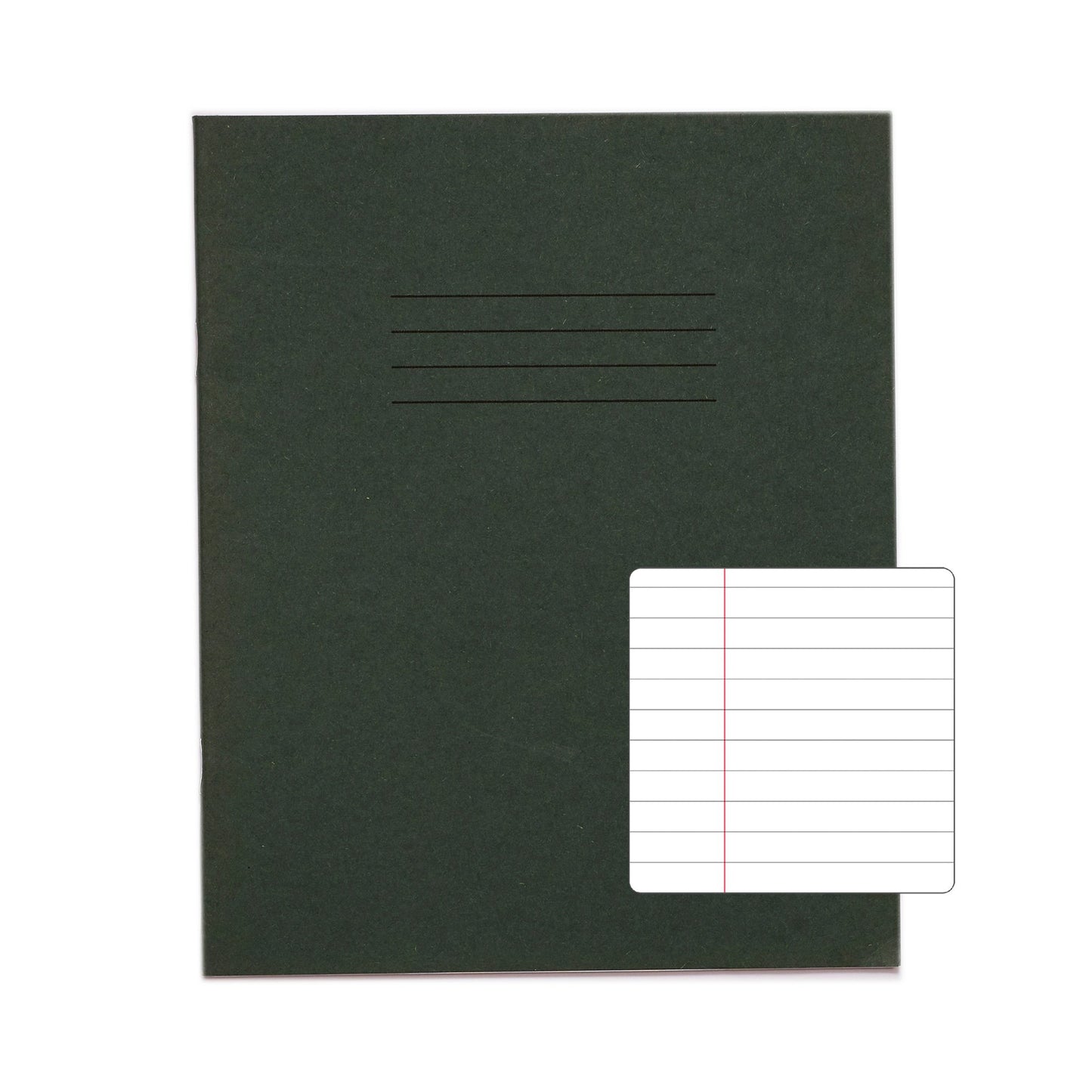 RHINO 8 x 6.5 Exercise Book 48 Page Dark Green F8M (Pack of 100)
