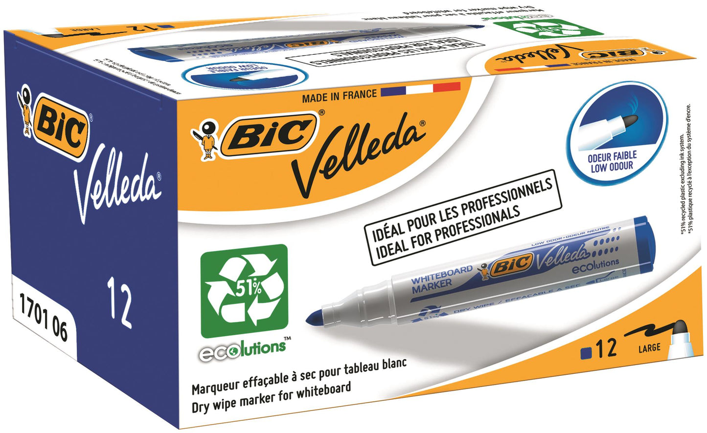 BIC Velleda 1701 WBoard Mkr Bullet Blue